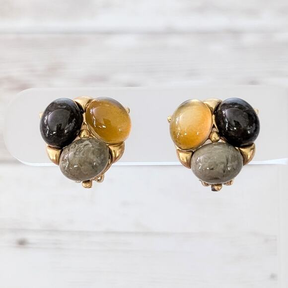 Vintage Clip On Earrings Stylish Trio Elegant Statement Classy - Picture 1 of 6